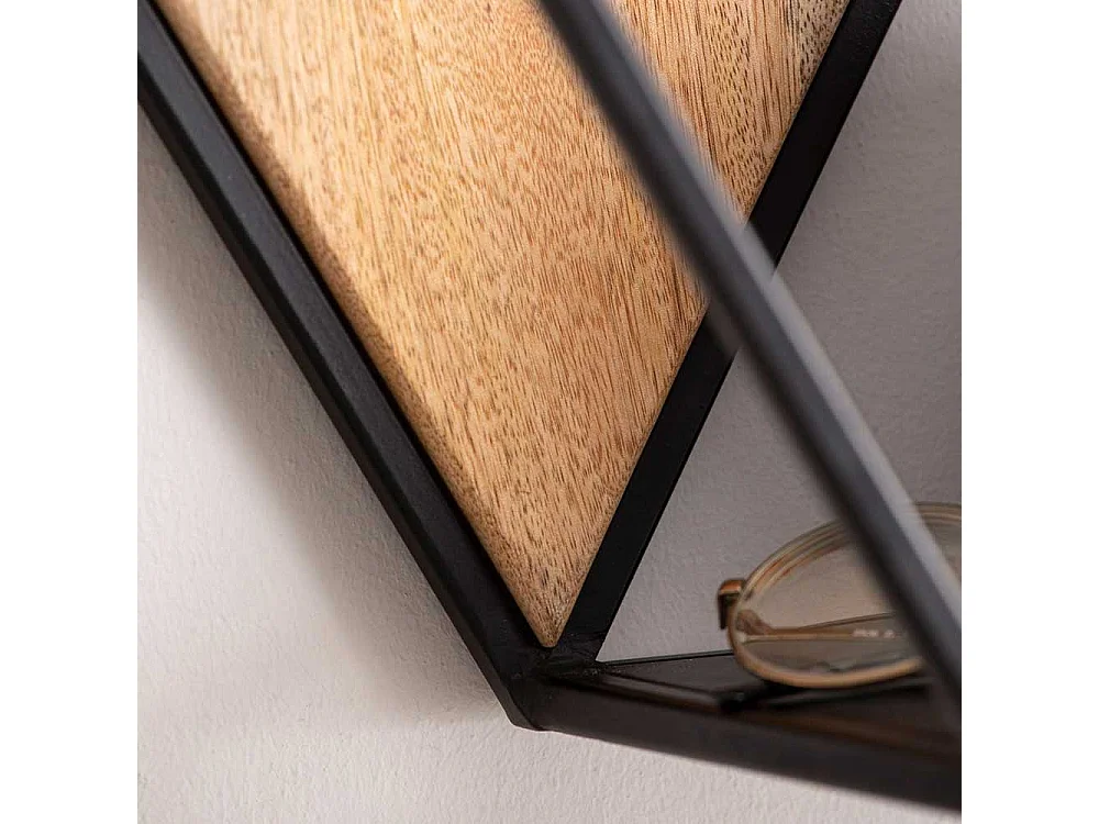 Wandregal Hängeregal in sechseckiger Form im Industry und Loft Stil