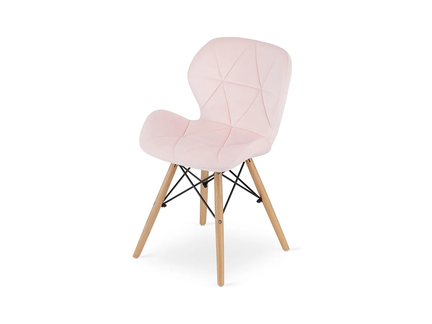 Valora Esszimmerset | KOVA 80 cm weißer runder Tisch + 4 WAKO rosa Stühle