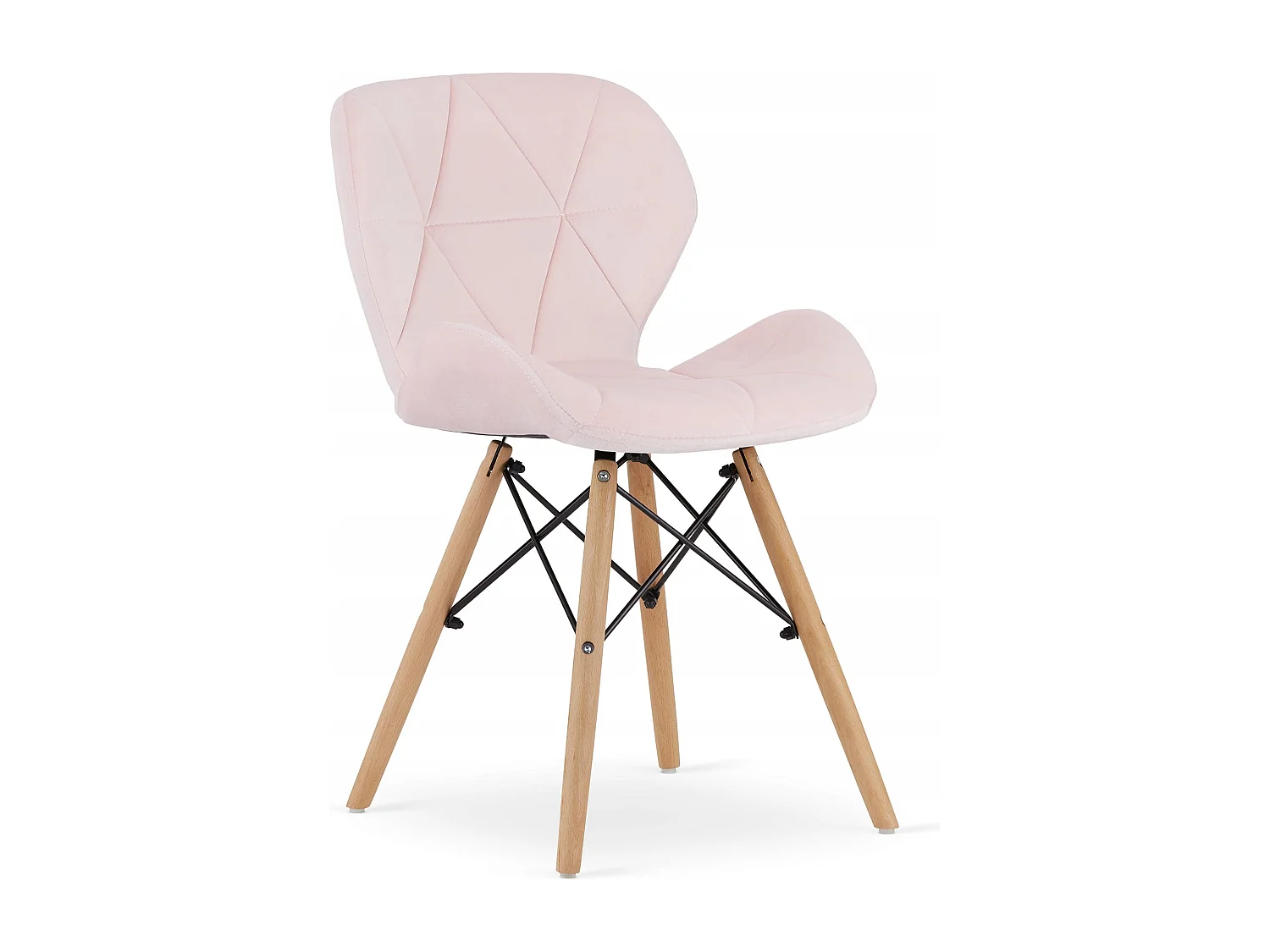 Zestaw obiadowy Valora | Okrągły stół KOVA 80 cm, biały + 4 różowe krzesła WAKO