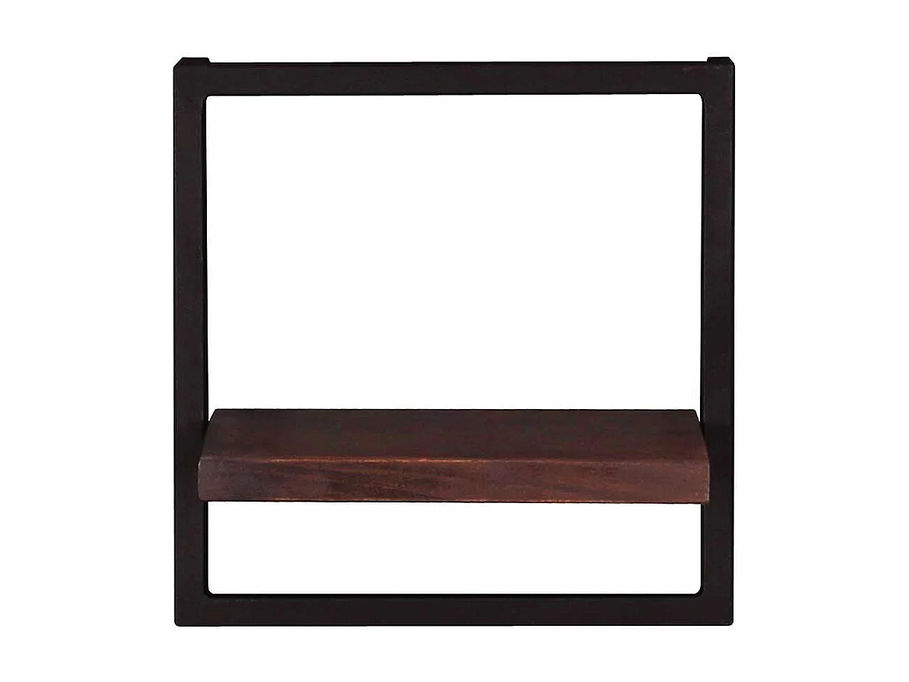 Recyclingholz Hängeregal in Schwarz und Teak antik Kolonialstil