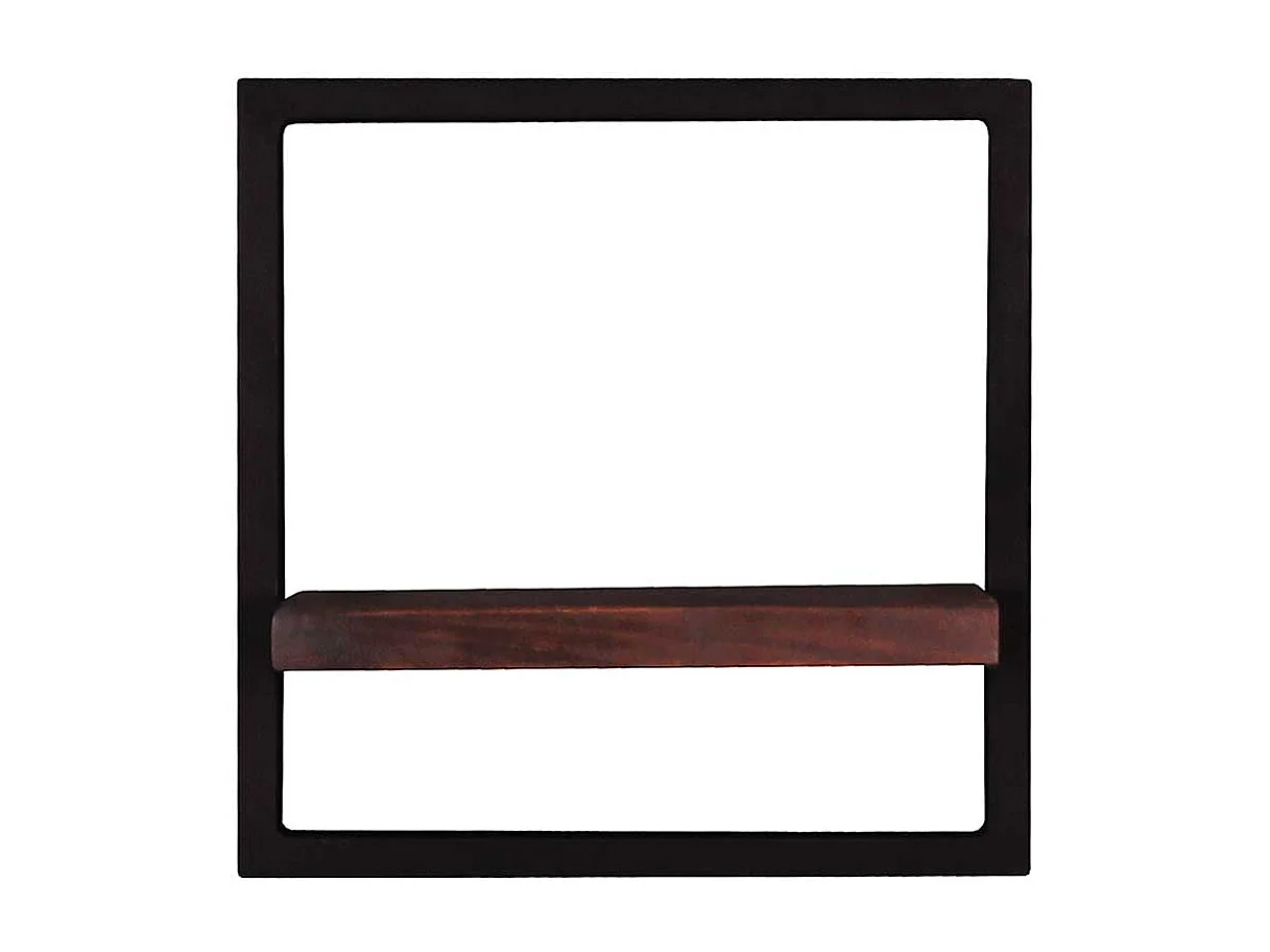 Recyclingholz Hängeregal in Schwarz und Teak antik Kolonialstil