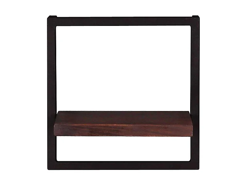 Recyclingholz Hängeregal in Schwarz und Teak antik Kolonialstil