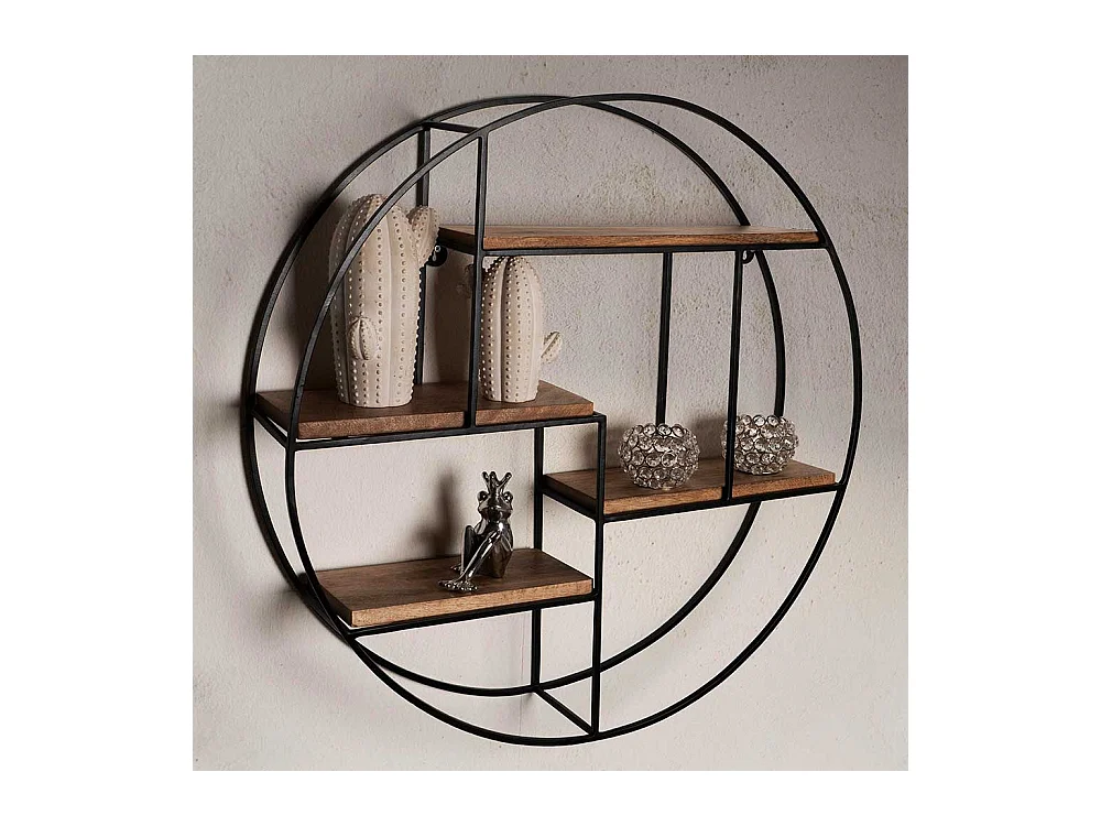 Wandregal Wandhängeregal in runder Form im Industry und Loft Stil