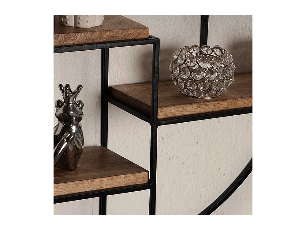 Wandregal Wandhängeregal in runder Form im Industry und Loft Stil