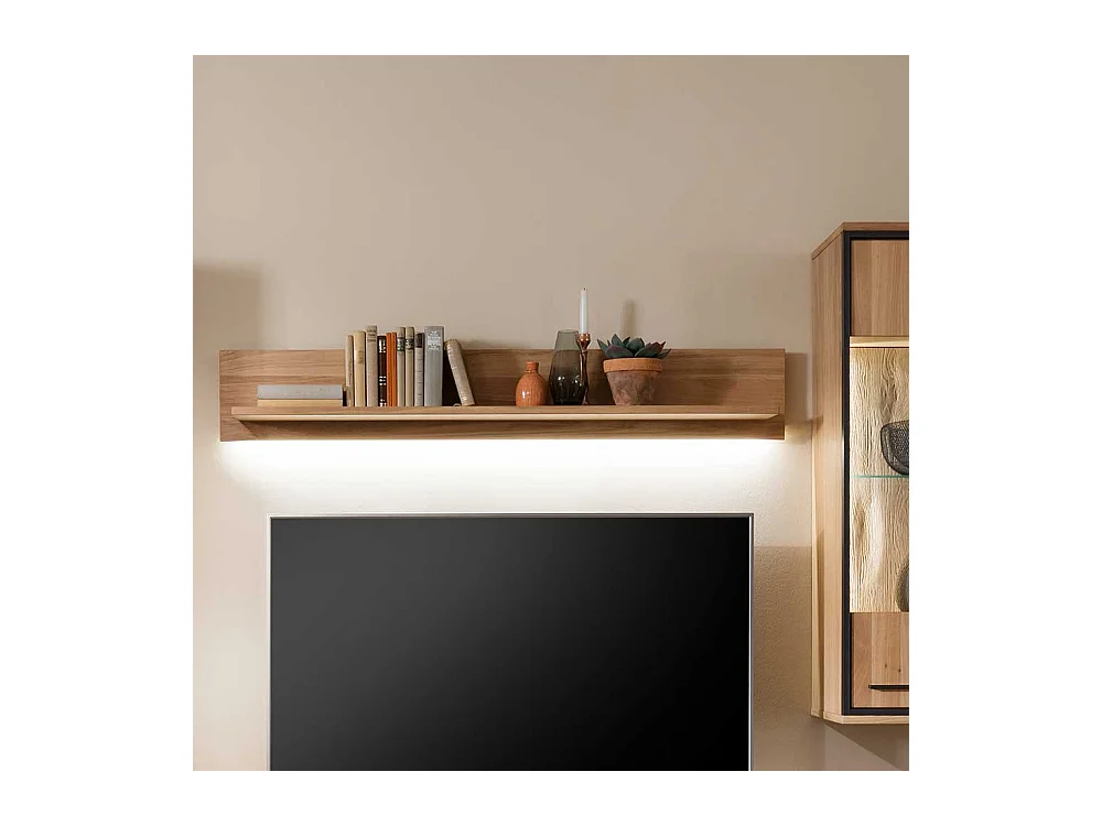 Wandregal in Asteiche Bianco furniert 150 cm breit