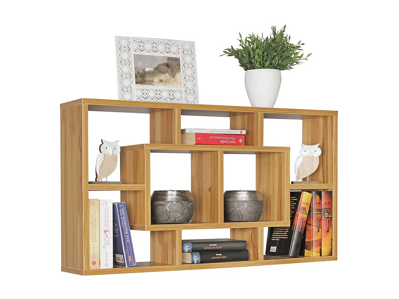 Wandhängeregal modern in Buchefarben 85x48x16 cm