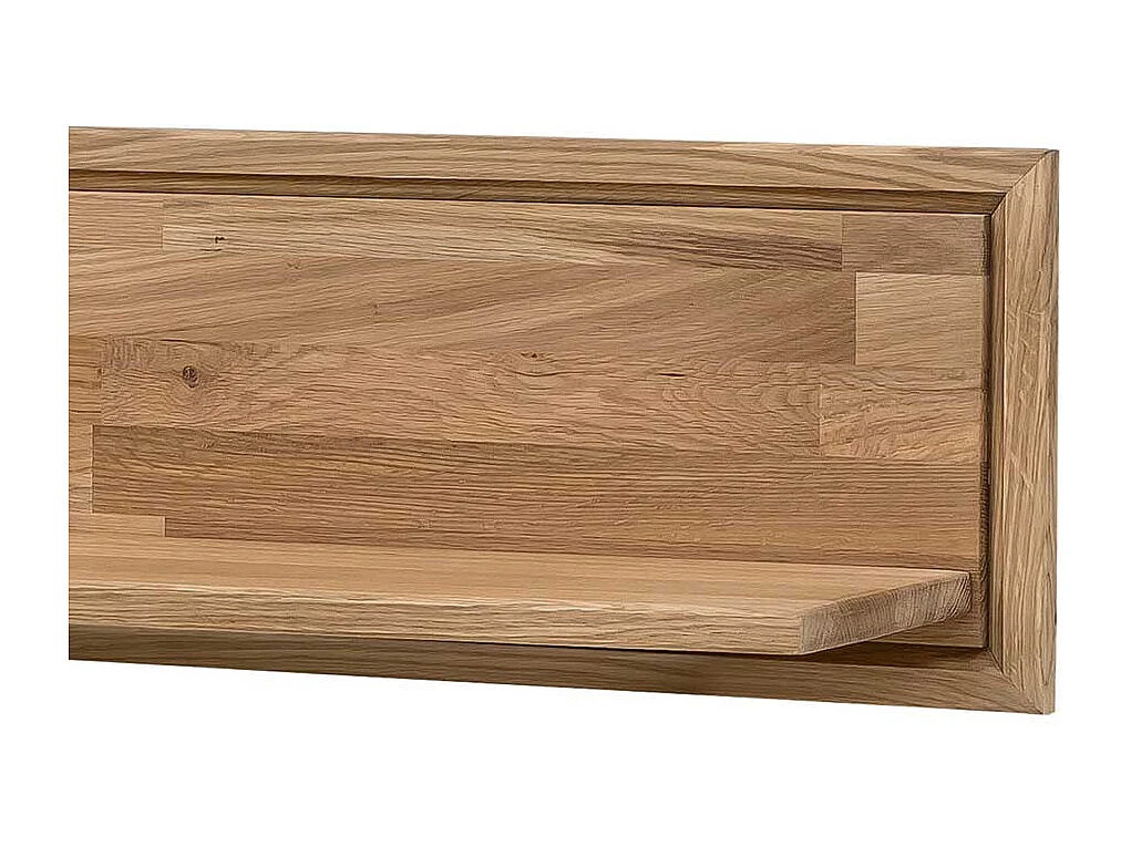 Wohnzimmer Wandboard aus Wildeiche Massivholz hell geölt