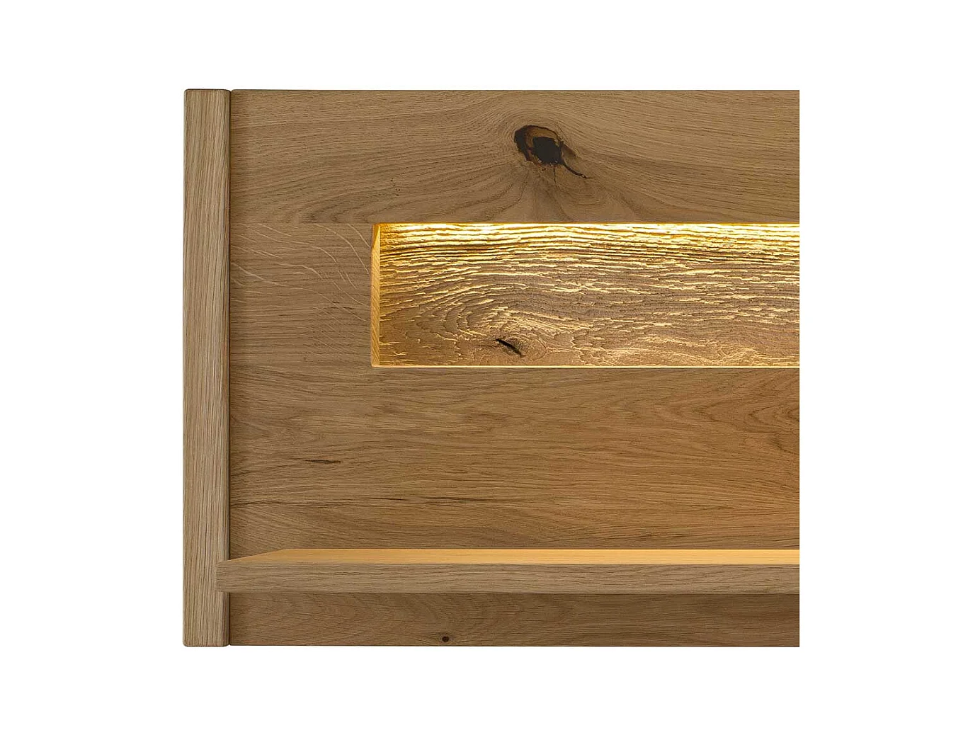 Hochwertiges Wandboard aus Wildeiche Massivholz 156 cm breit