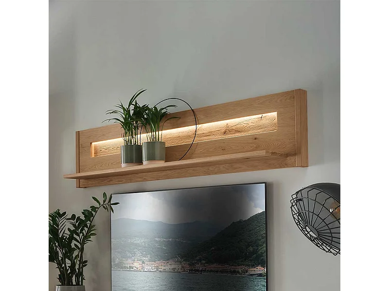 Hochwertiges Wandboard aus Wildeiche Massivholz 156 cm breit