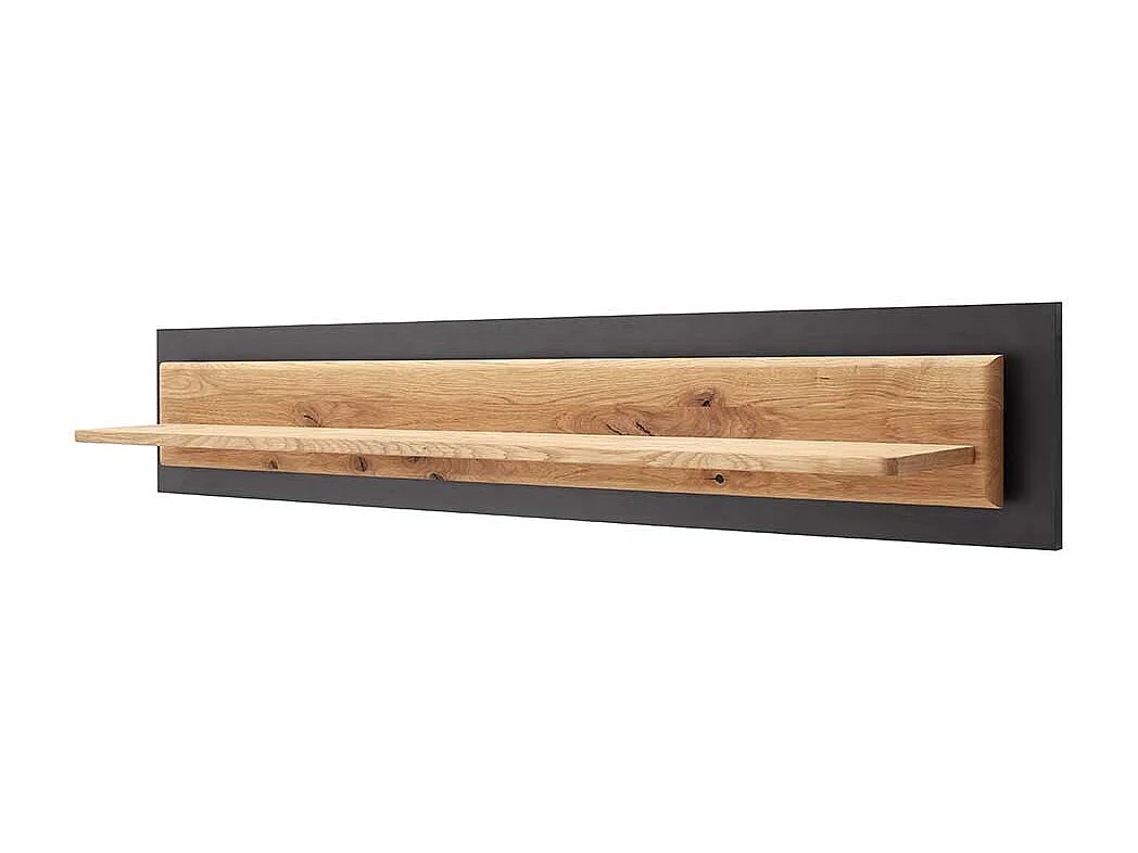 Wandhängeregal in Wildeichefarben und Anthrazit optional mit LED Beleuchtung