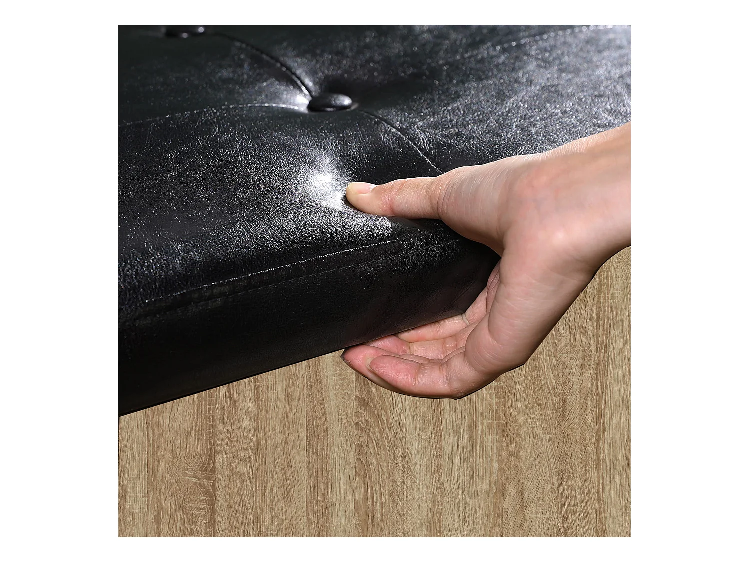 Meuble à chaussures Valora avec assise moelleuse – Chêne Sonoma avec cadre noir