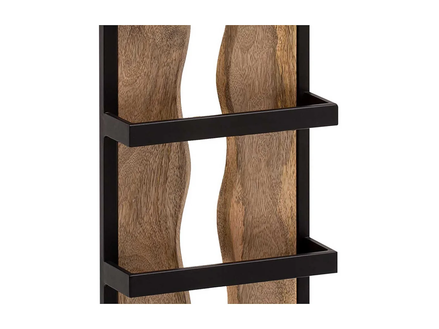 Wandregal Hängeregal aus Mangobaum Massivholz und Metall