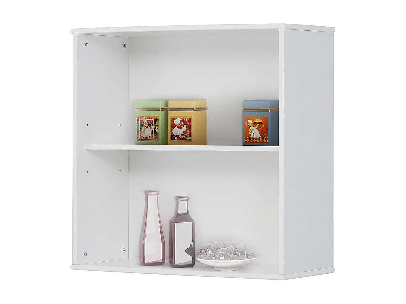 Wandhängeregal in Weiß Kiefer Massivholz