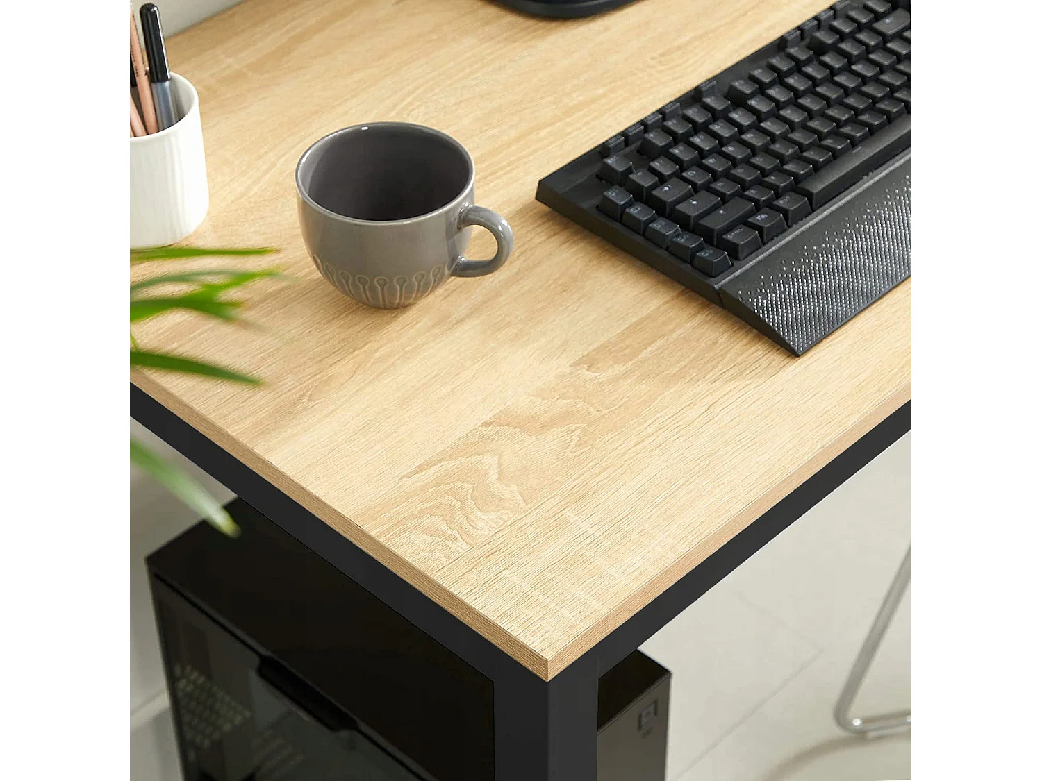 Stół Valora ROVA 120x60 z jasnego dębu z czarnymi nogami + 4 krzesła OSAKA