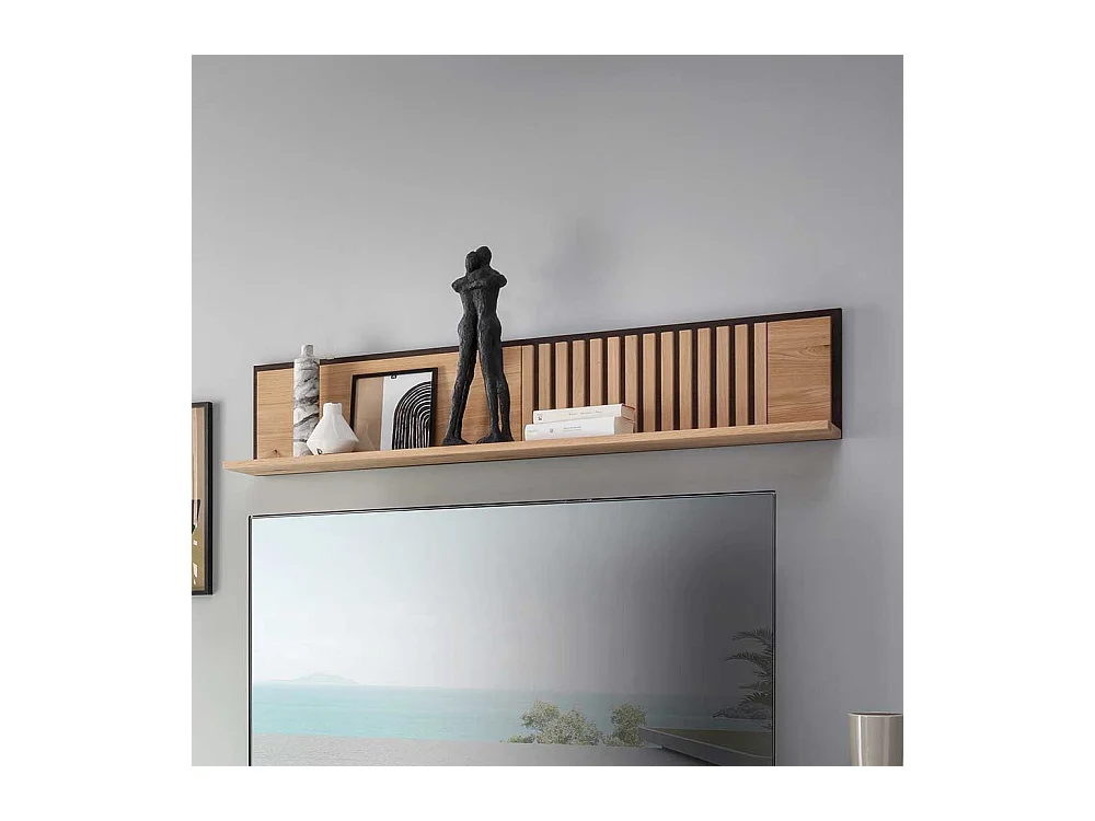 Echtholz Regal Wildeiche im Skandi Design 140 cm breit