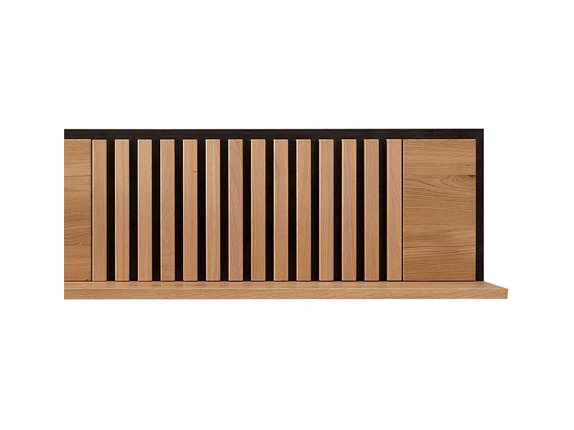 Echtholz Regal Wildeiche im Skandi Design 140 cm breit