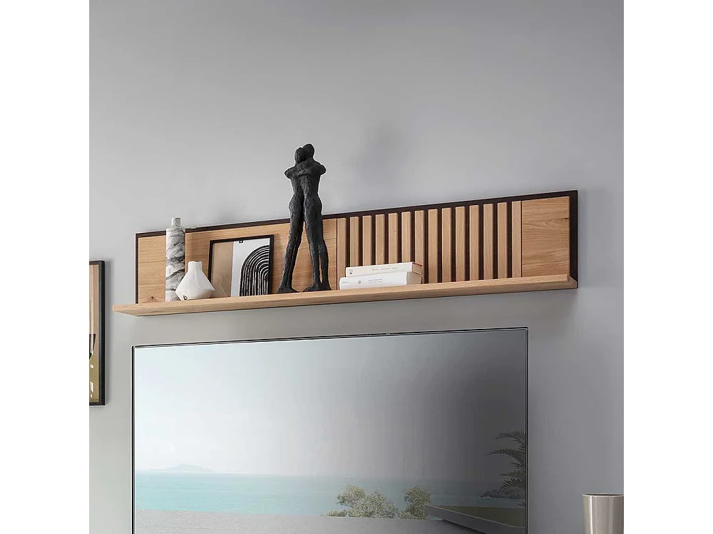 Echtholz Regal Wildeiche im Skandi Design 140 cm breit