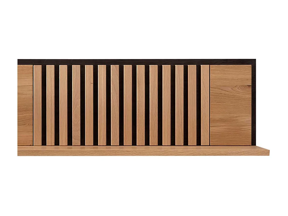 Echtholz Regal Wildeiche im Skandi Design 140 cm breit