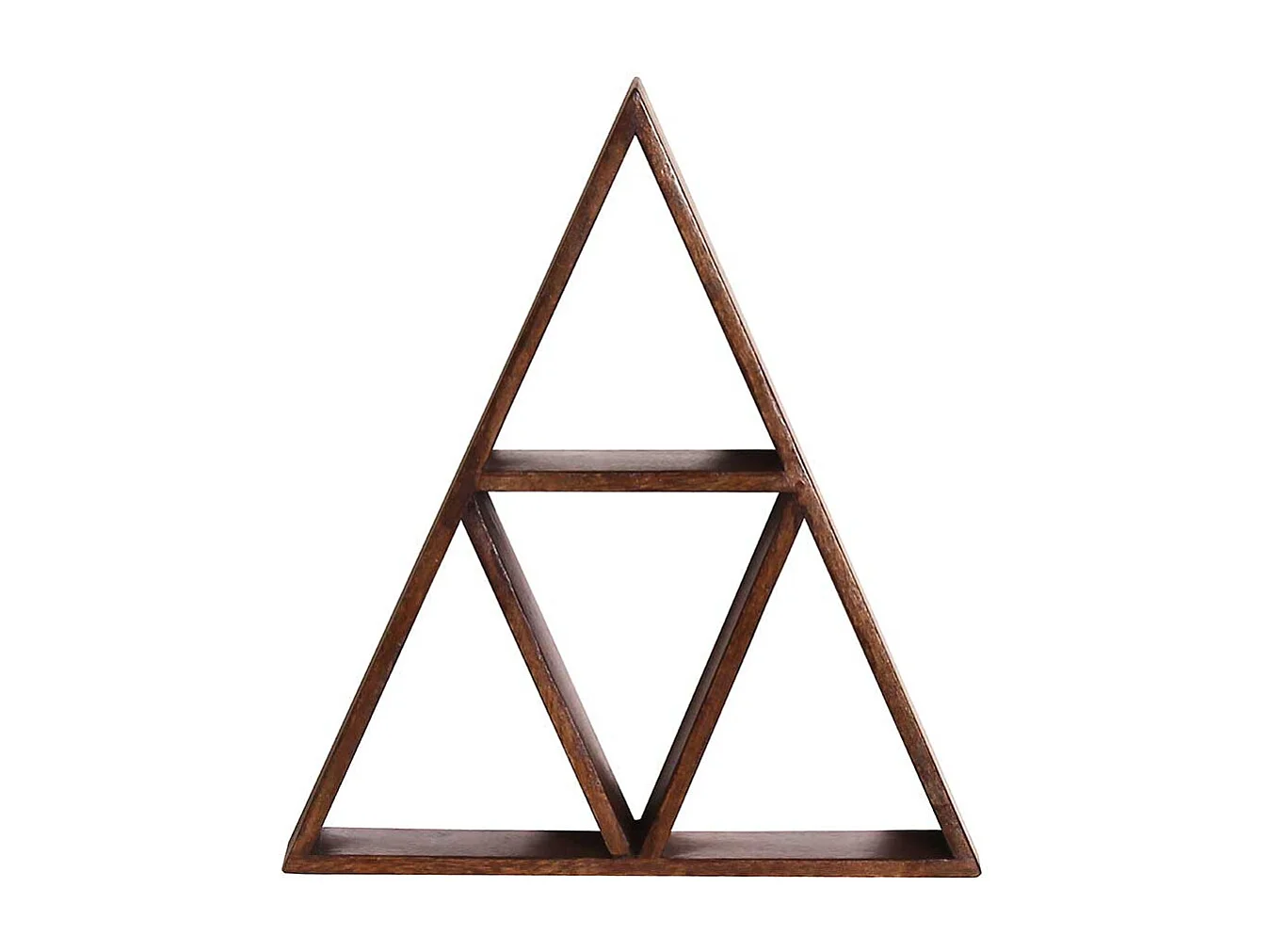 Wand Regal aus Mangobaum Massivholz dreieckige Form