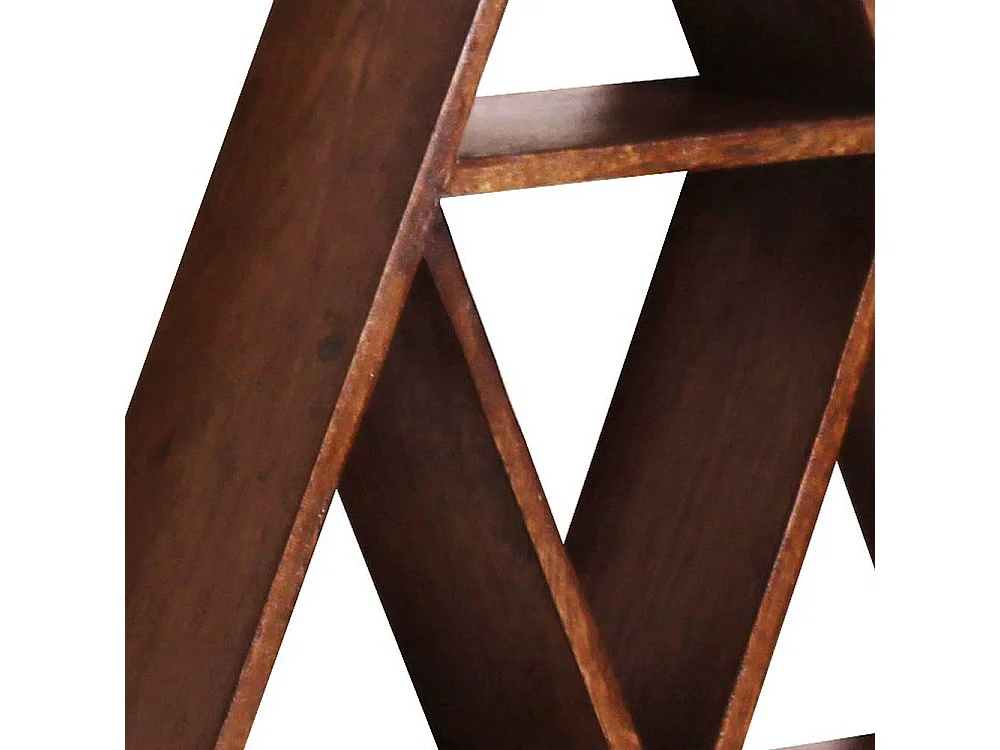 Wand Regal aus Mangobaum Massivholz dreieckige Form