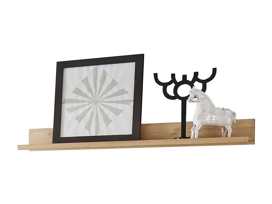 Hängeregal aus Wildeiche Bianco modern