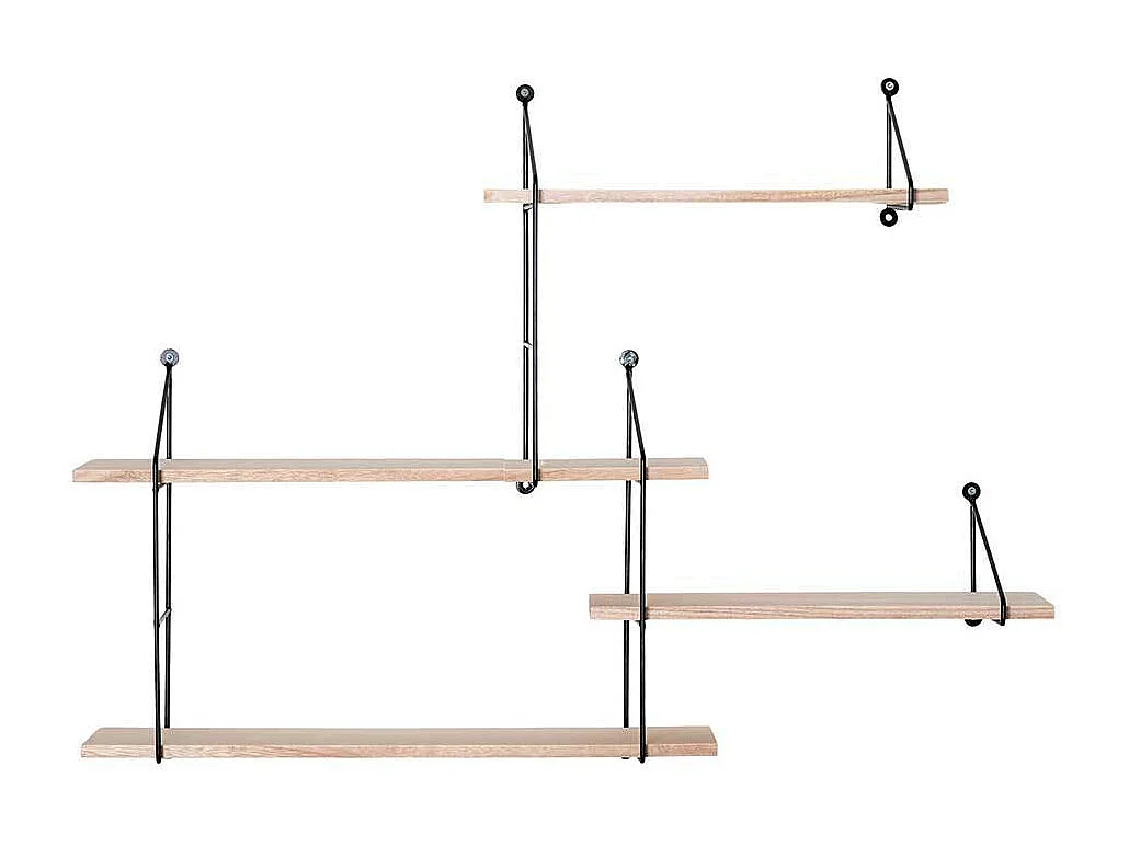 Hängeregal im Skandi Design Paulownia Massivholz & Metall