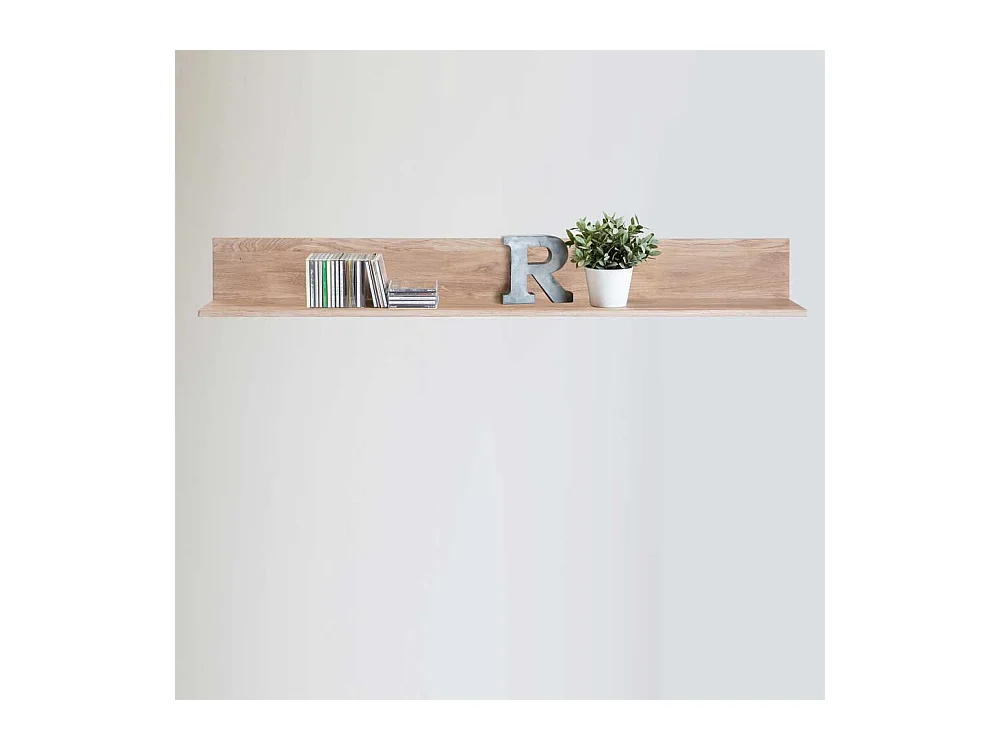 Wandregal aus Wildeiche Massivholz Weiß geölt