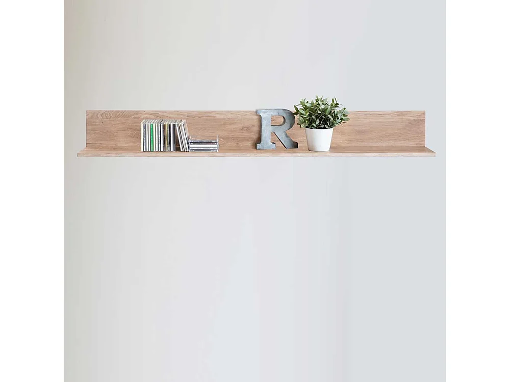 Wandregal aus Wildeiche Massivholz Weiß geölt