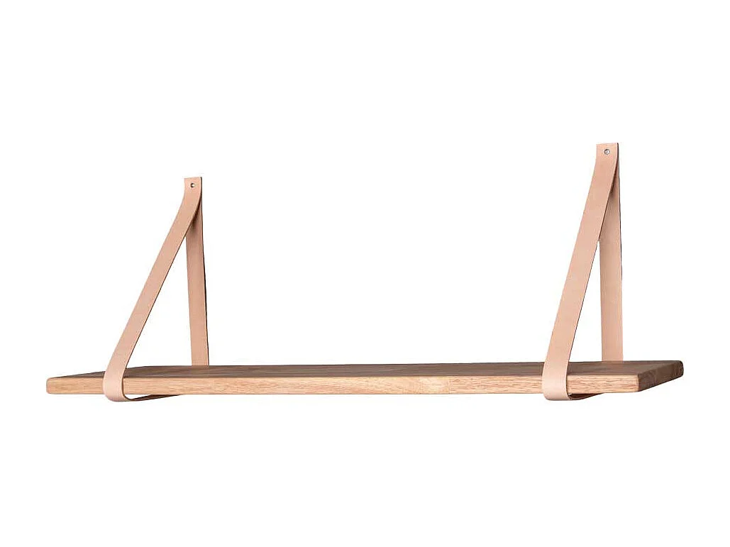 Schlichtes Wandboard im Skandi Design Massivholz und Leder