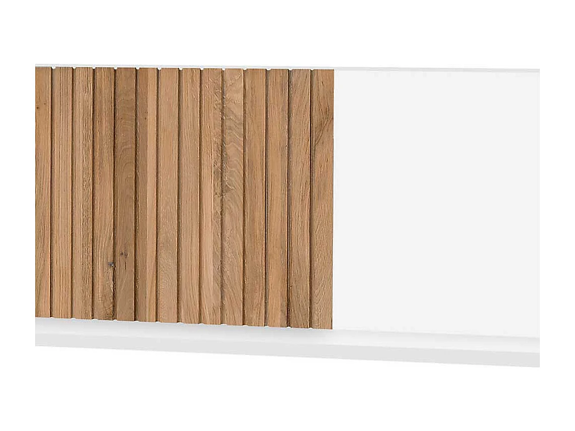 Wohnzimmerregal hängend in Eiche Bianco und Weiß 183 cm breit