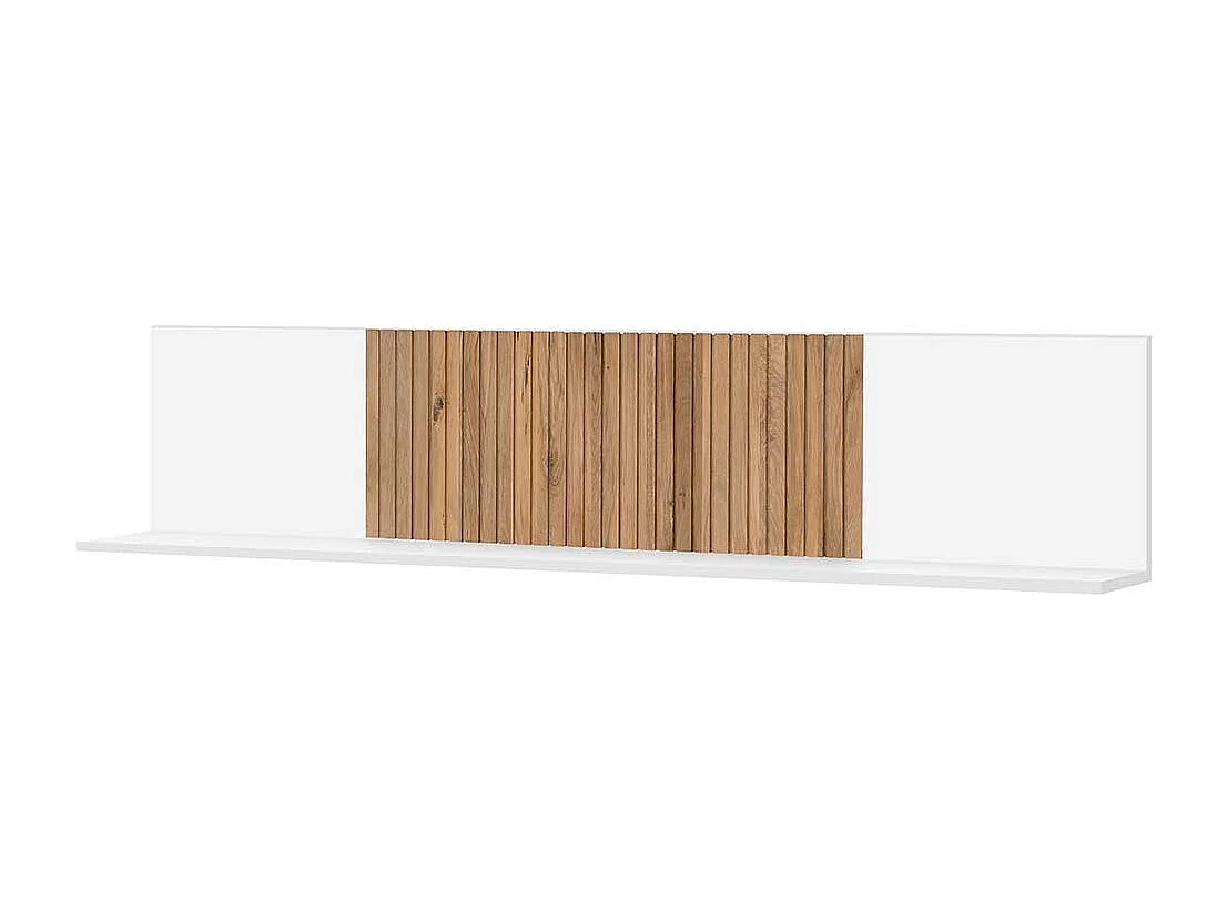 Wohnzimmerregal hängend in Eiche Bianco und Weiß 183 cm breit