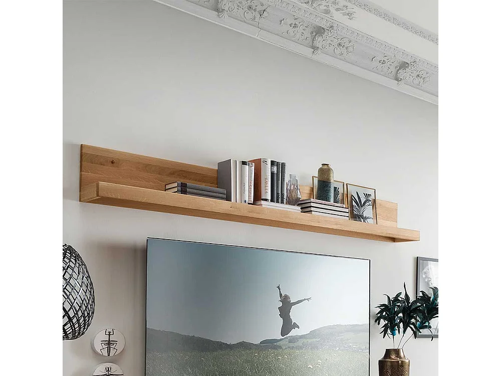 Wandboard aus Wildeiche Massivholz mit Rückwand