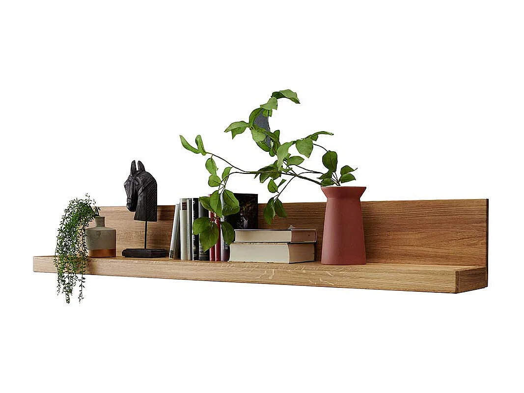 Wandboard aus Wildeiche Massivholz mit Rückwand