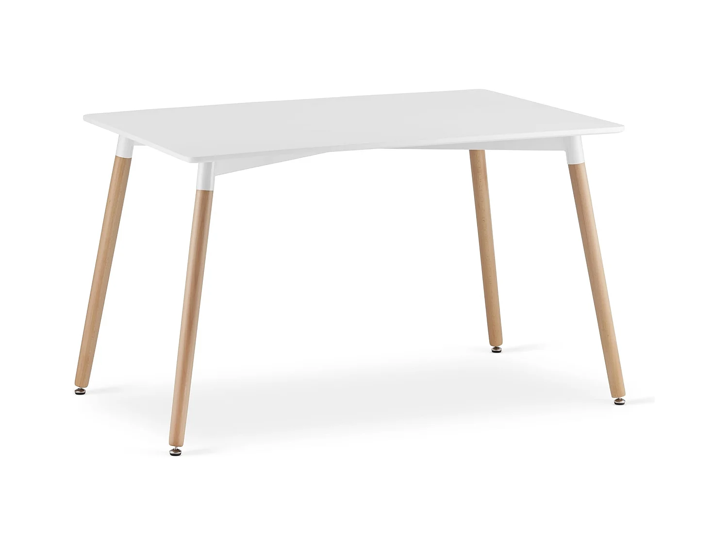 Table rectangulaire Valora YURO 120x80 blanche + 6 chaises OSAKA blanches