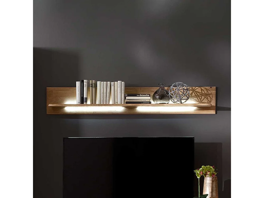 Wandboard massiv in Eiche Bianco 150 cm breit