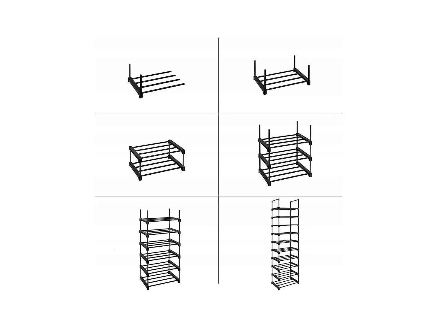 Étagère à chaussures Valora 10 étagères noire style loft