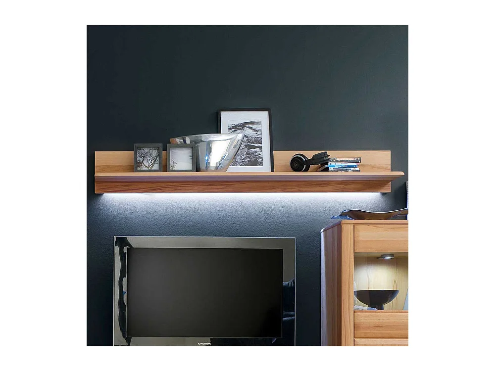 Wandboard in Kernbuchefarben LED Beleuchtung