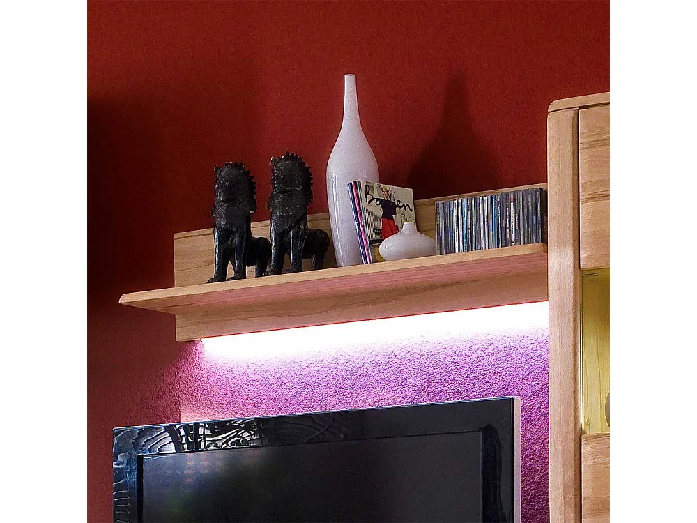 Wandboard in Kernbuchefarben LED Beleuchtung