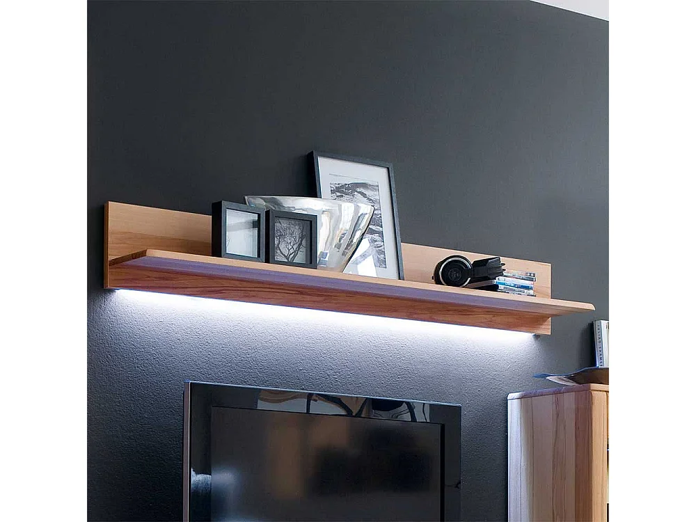 Wandboard in Kernbuchefarben LED Beleuchtung