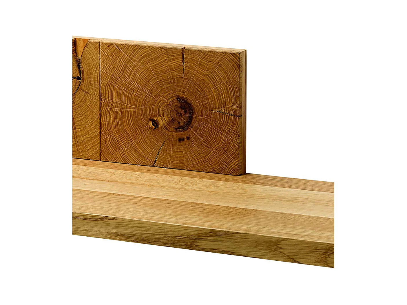 Wandregal aus Eiche Massivholz 90 cm breit