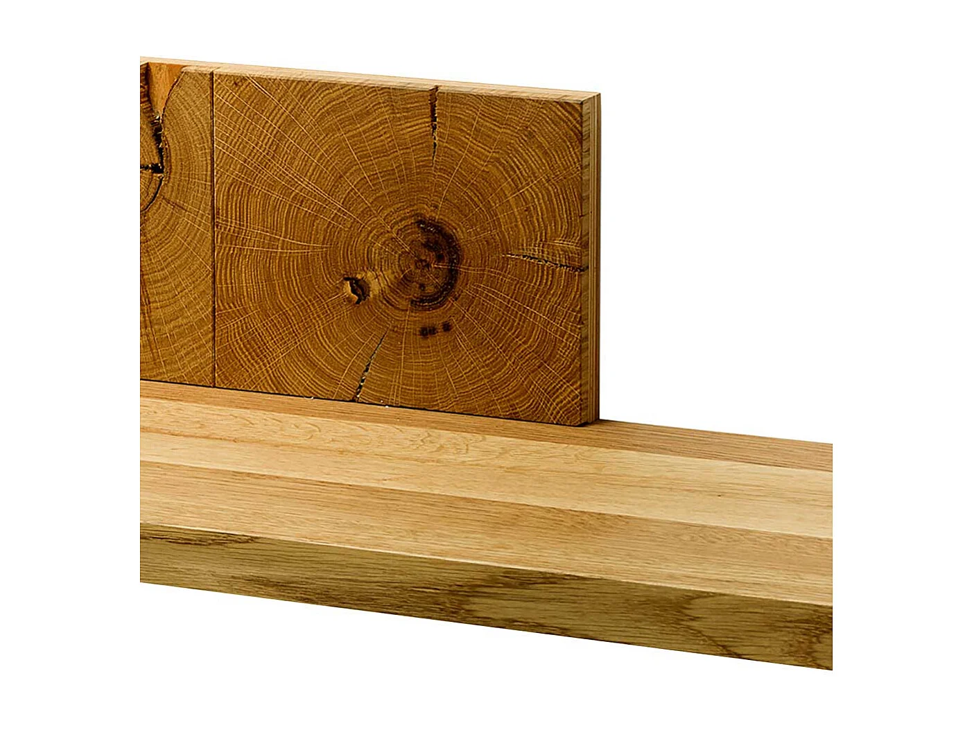 Wandregal aus Eiche Massivholz 90 cm breit