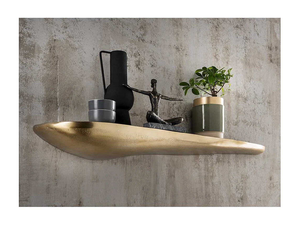 Wandboard Steinform in Goldbronze Aluminium