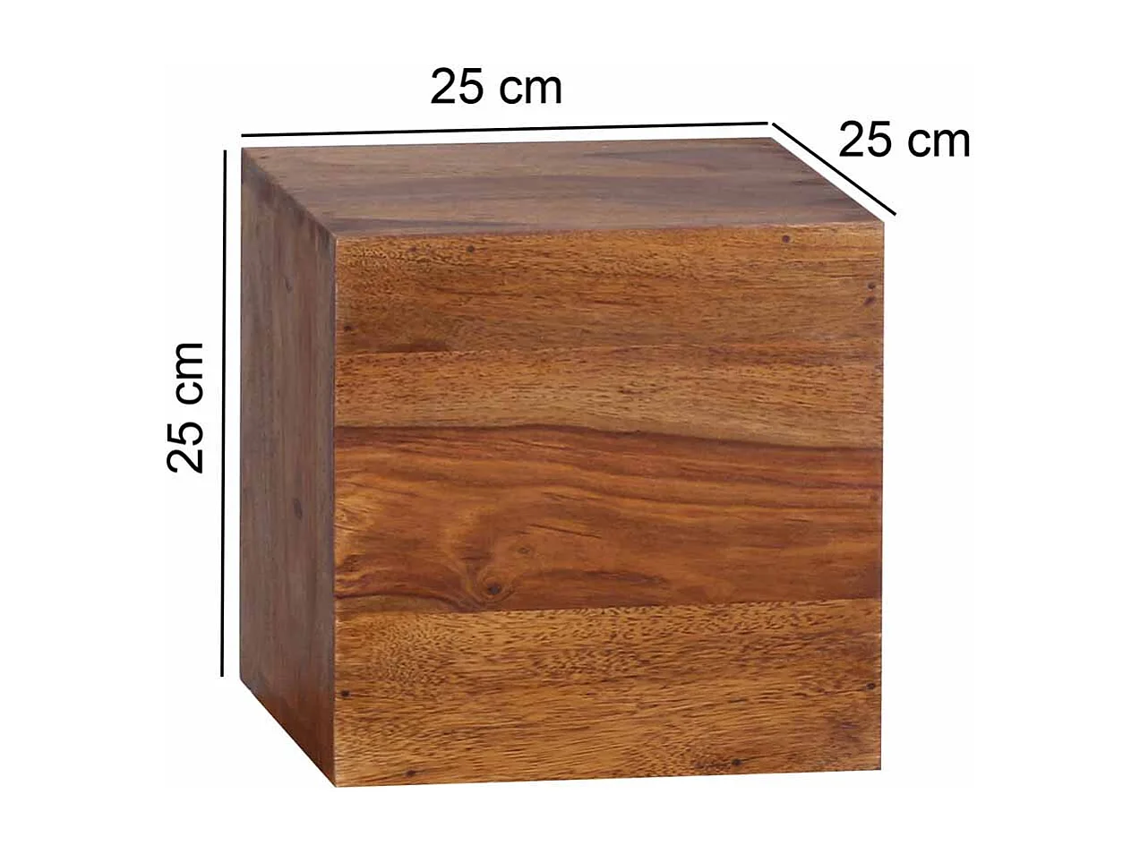 Regalwürfel aus Sheesham Massivholz 25 cm (vierteilig)