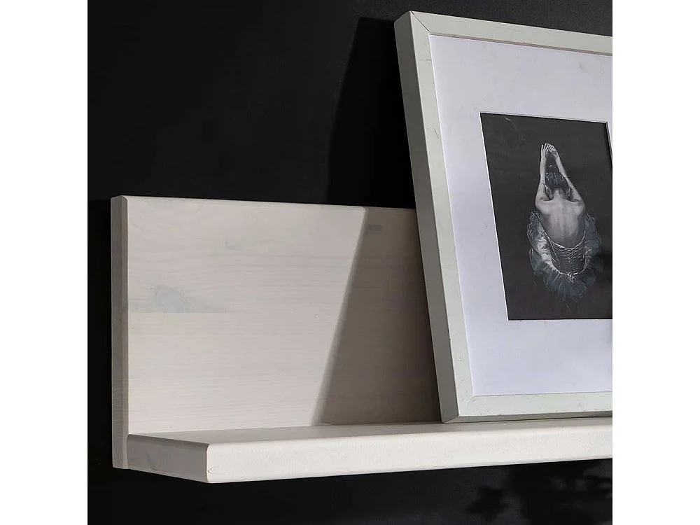 Wandregal in Weiß Kiefer Massivholz