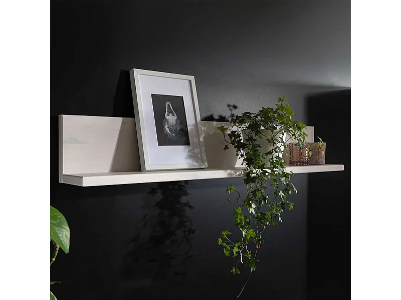 Wandregal in Weiß Kiefer Massivholz