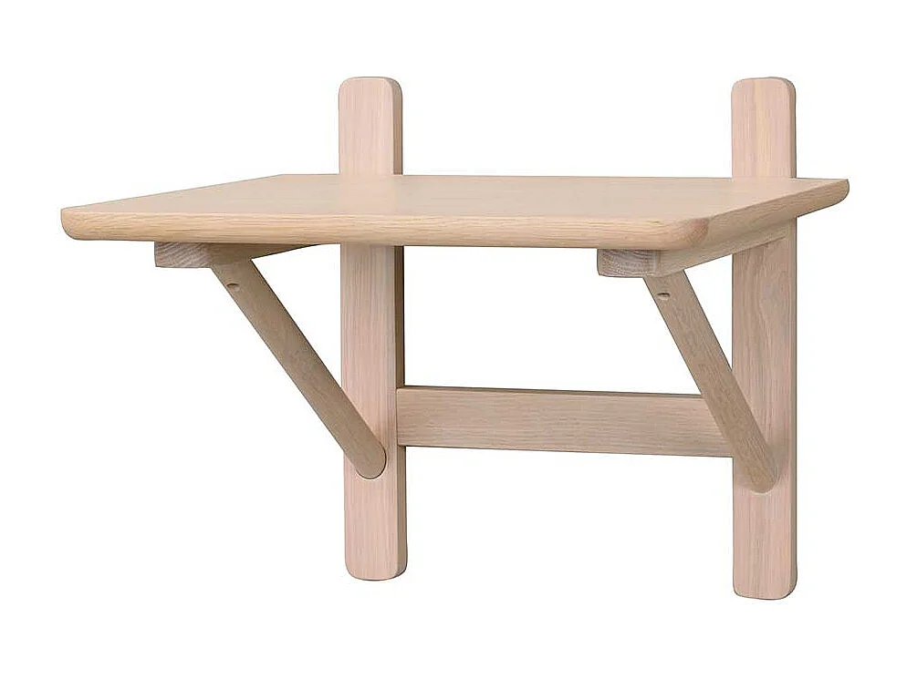 Bett Wandkonsole aus Eiche Massivholz White Wash