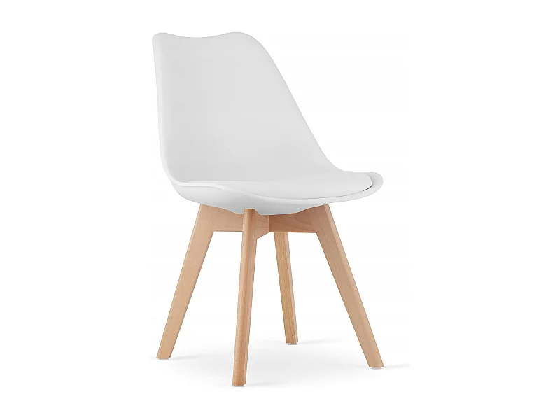 Table ronde Valora KOVA Ø80 blanche + 4 chaises RIKX blanches