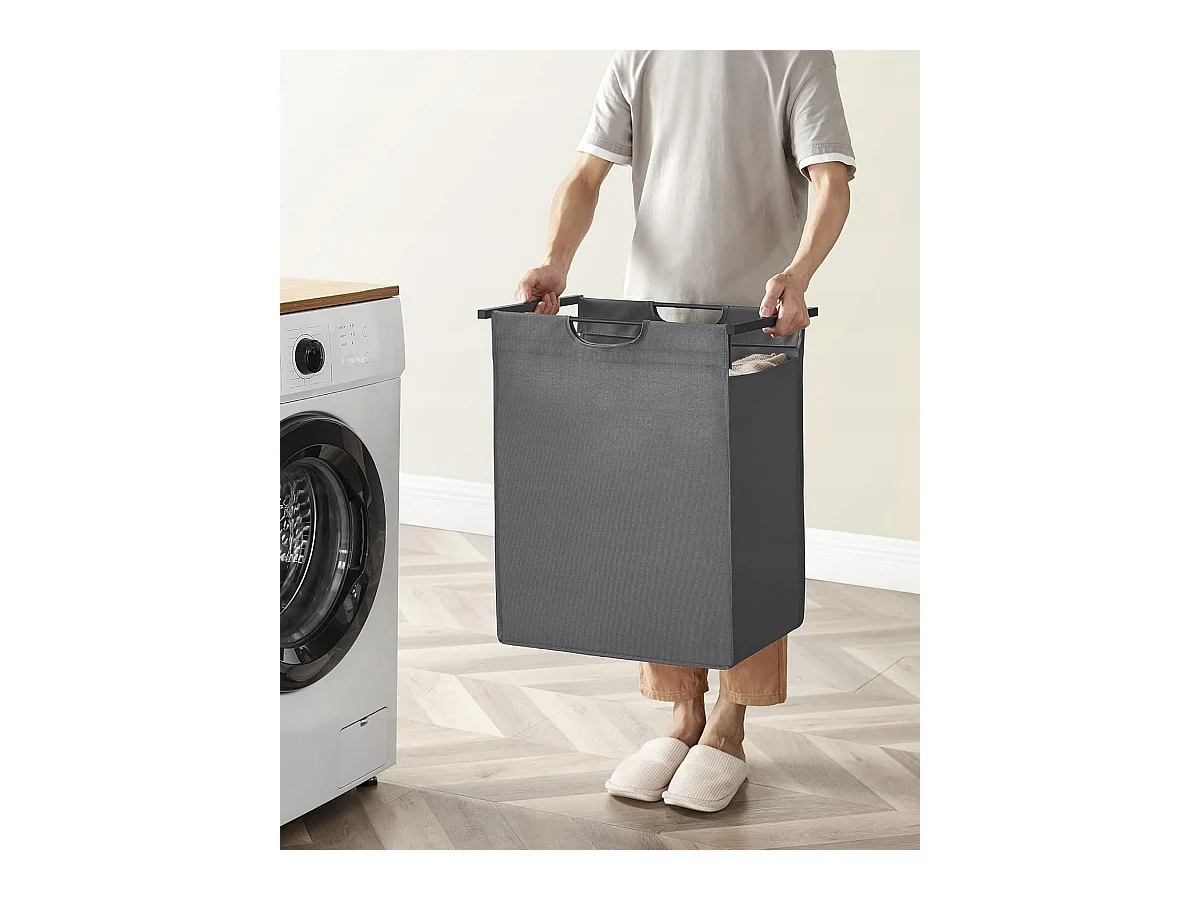 Panier à linge Valora gris à compartiment unique 65 L style loft