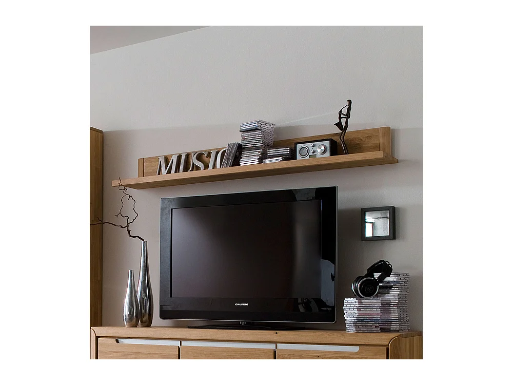 Wandregal aus Wildeiche Massivholz 160 cm breit