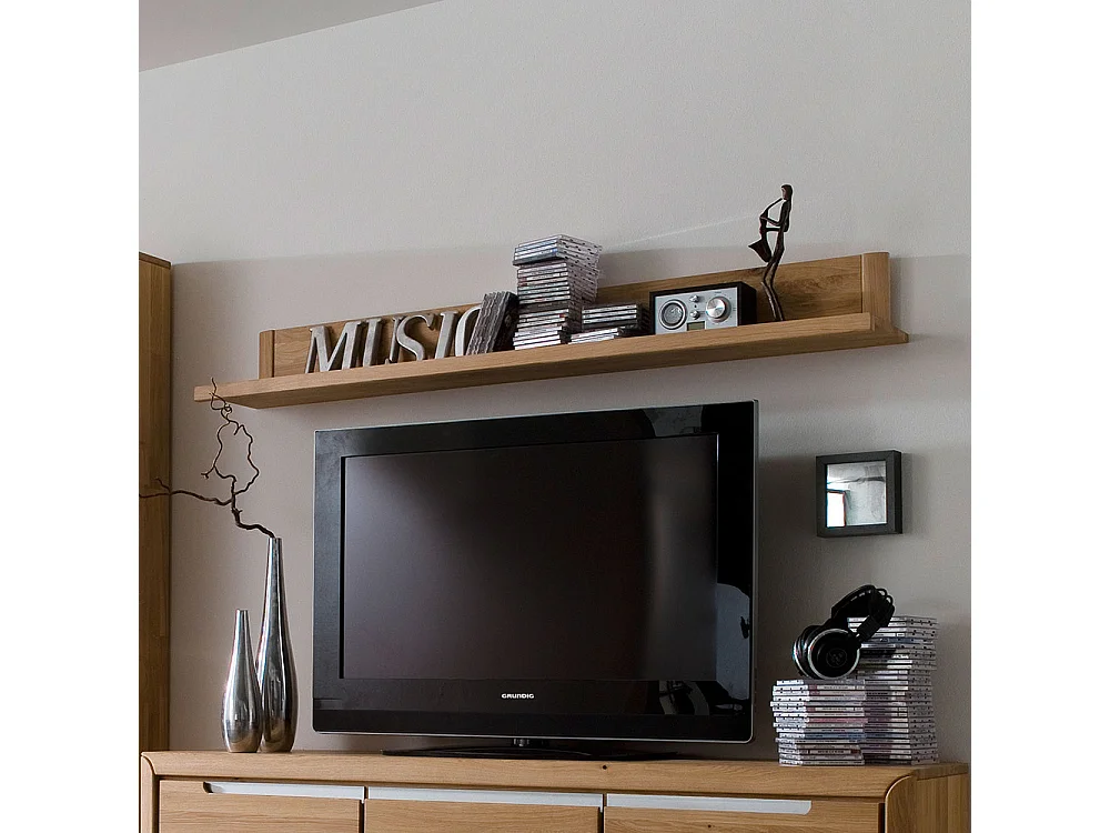 Wandregal aus Wildeiche Massivholz 160 cm breit